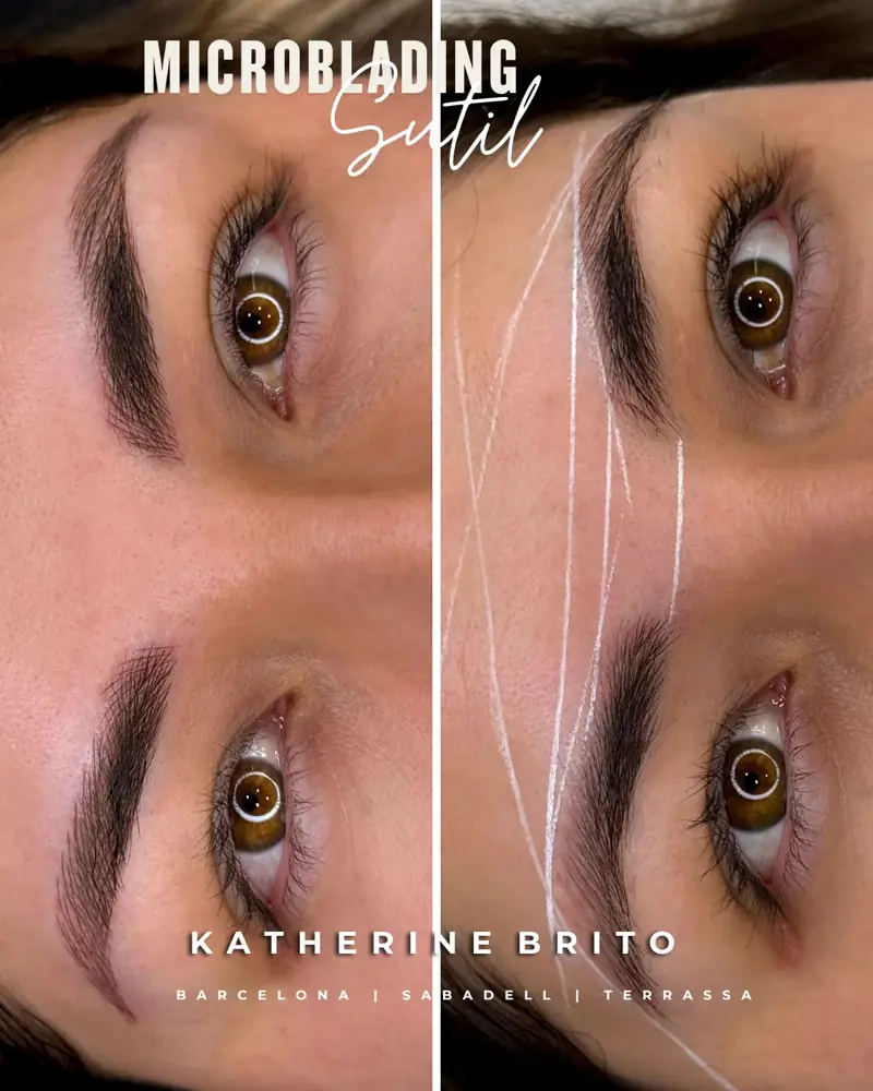 Cejas microblading hiperrealista resultado natural — Katherine Brito Barcelona